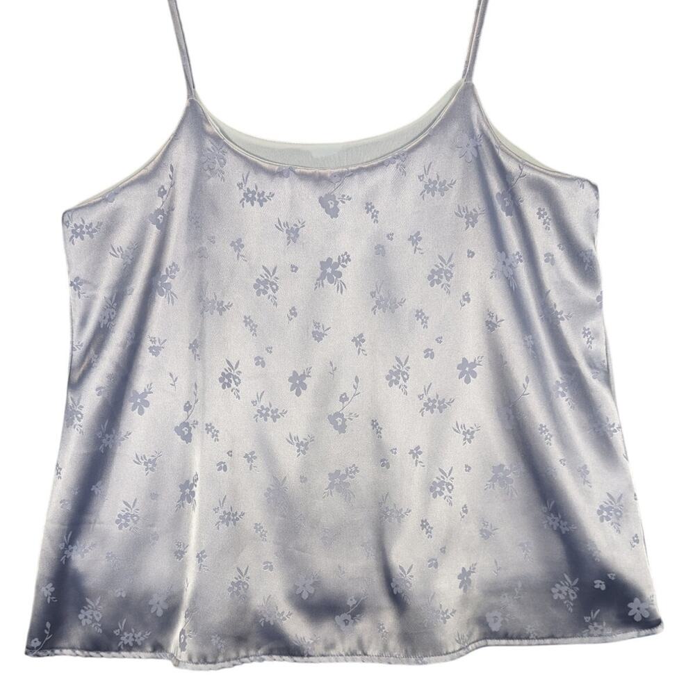 Altar'd state tank women's size x-small baby blue satin spaghetti‎ strap floral